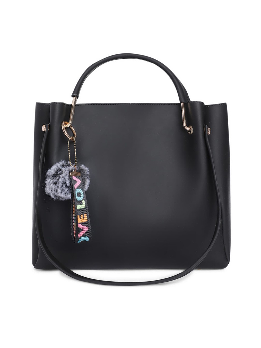 

Fostelo Black PU Structured Handheld Bag