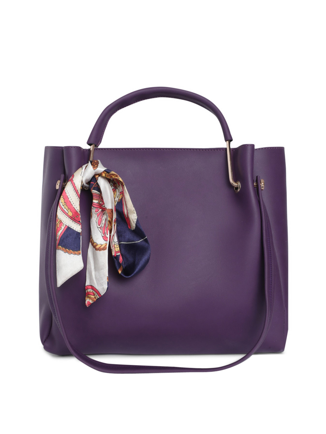 

Fostelo Violet Solid Handheld Bag with Scarf