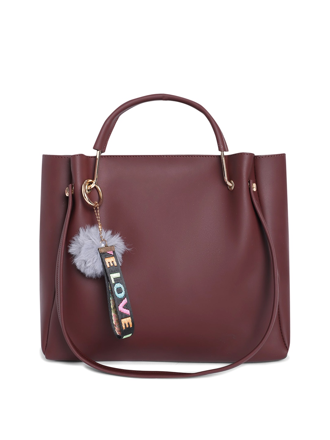 

Fostelo Brown Solid Structured Handheld Bag