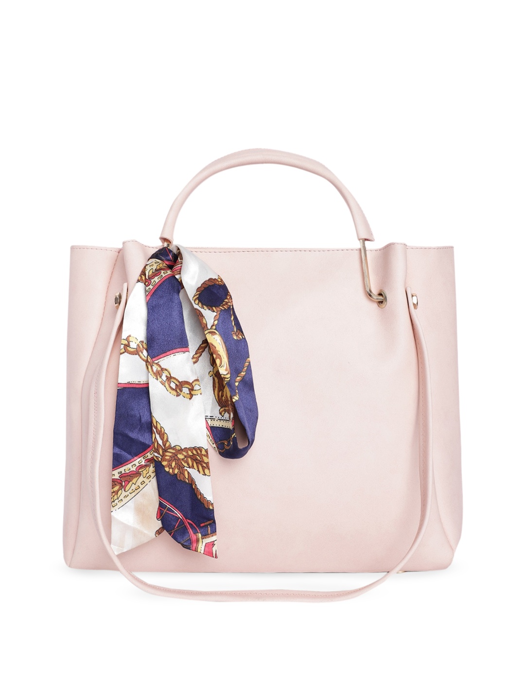 

Fostelo Peach-Coloured Embellished PU Oversized Shopper Handheld Bag