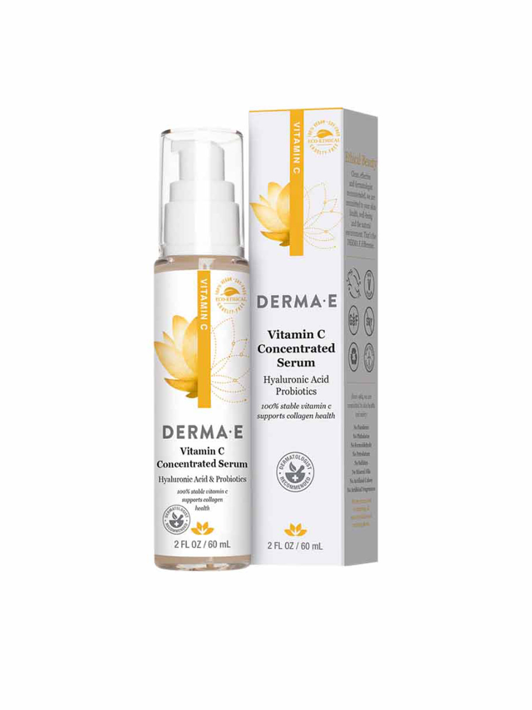 

DERMA E Vitamin C Concentrated Serum with Hyaluronic Acid & Probiotics - 60 ml, White