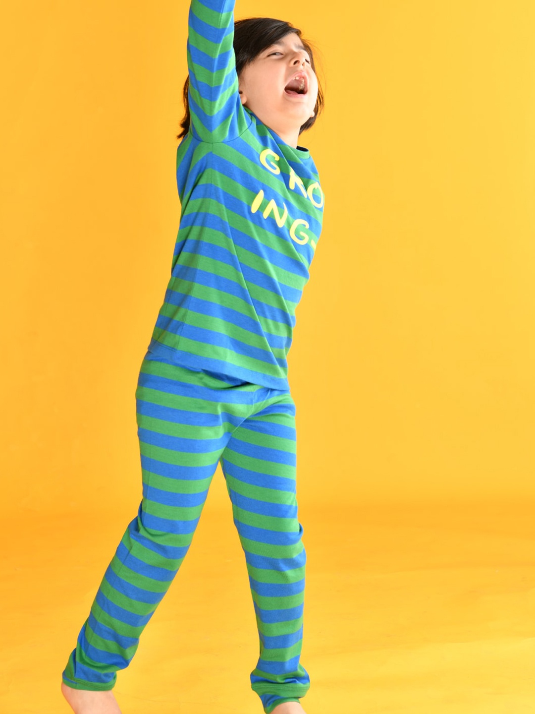 

Anthrilo Boys Blue & Green Printed Pure Cotton Night suit