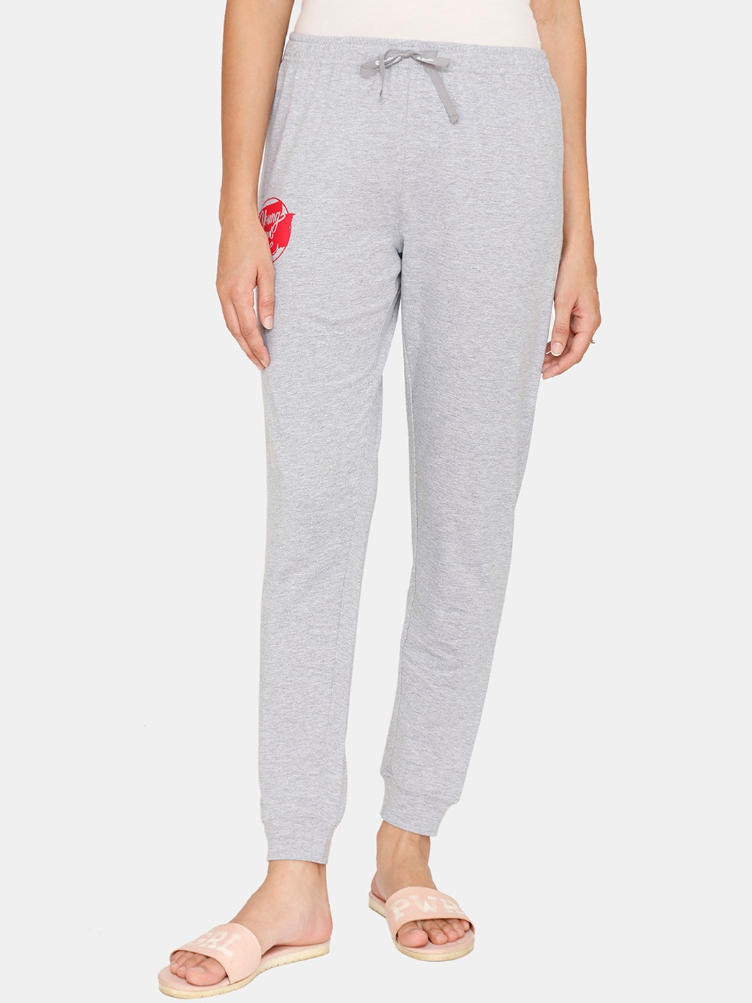 

Rosaline by Zivame Women Grey Solid Pure Cotton Lounge Pant