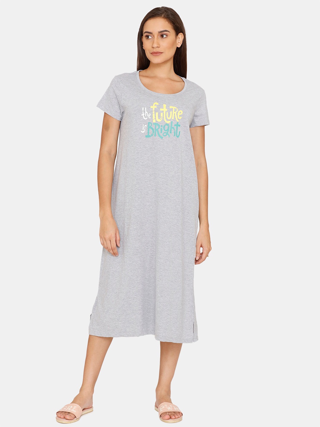 

Rosaline by Zivame Grey Nightdress