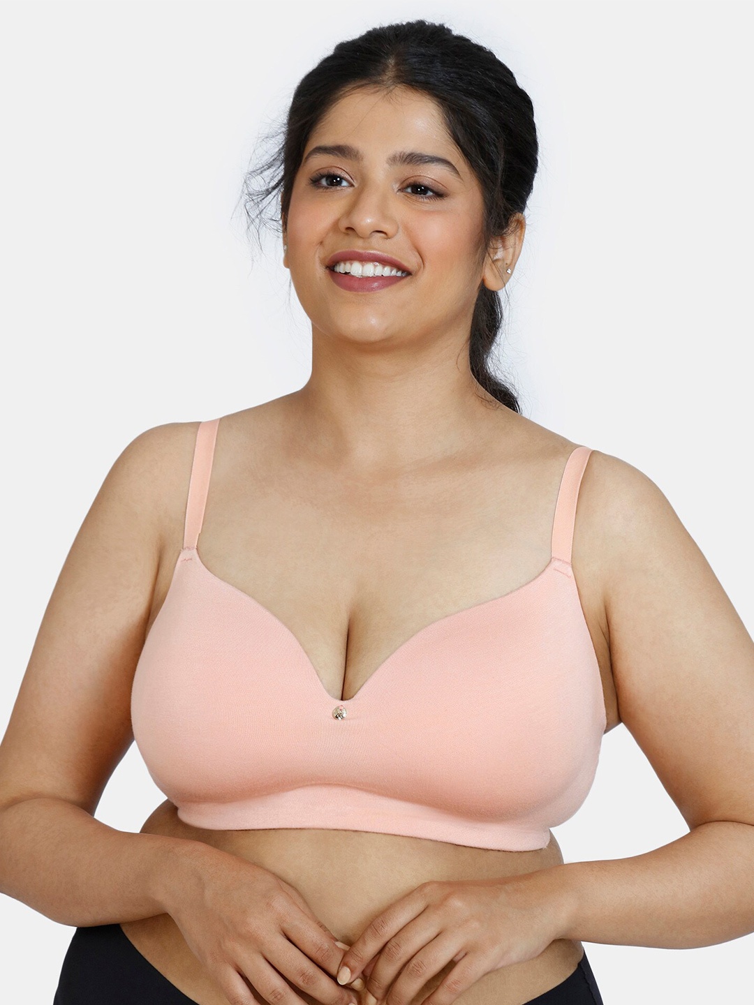 

Zivame Pink Solid Lightly Padded T Shirt Bra