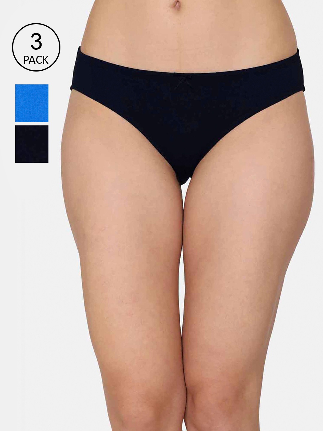 

Zivame Women Pack of 3 Assorted Pure Cotton Bikini Briefs ZI2621FASHJDAST