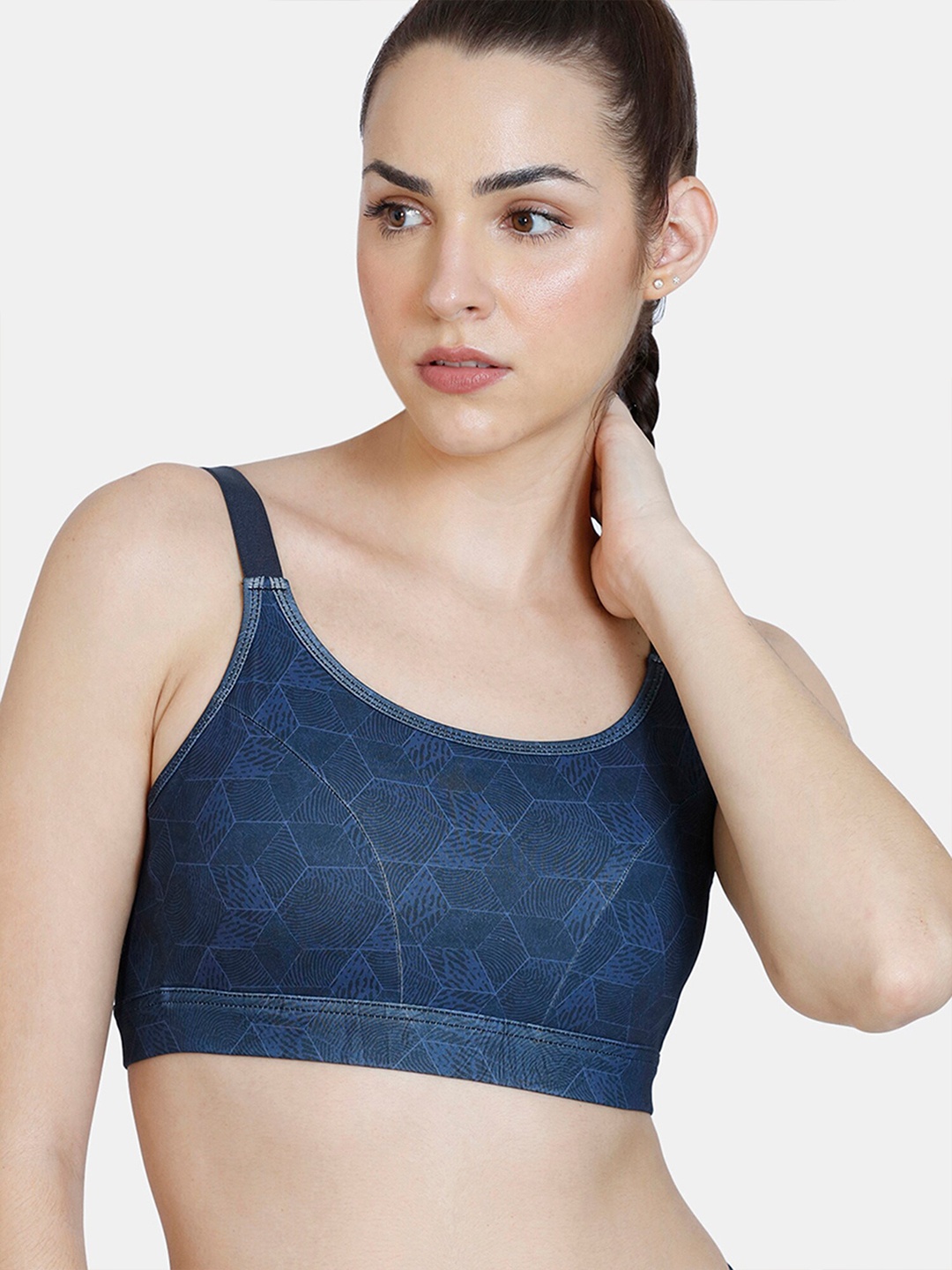 

Zelocity by Zivame Blue Abstract Sports Bra