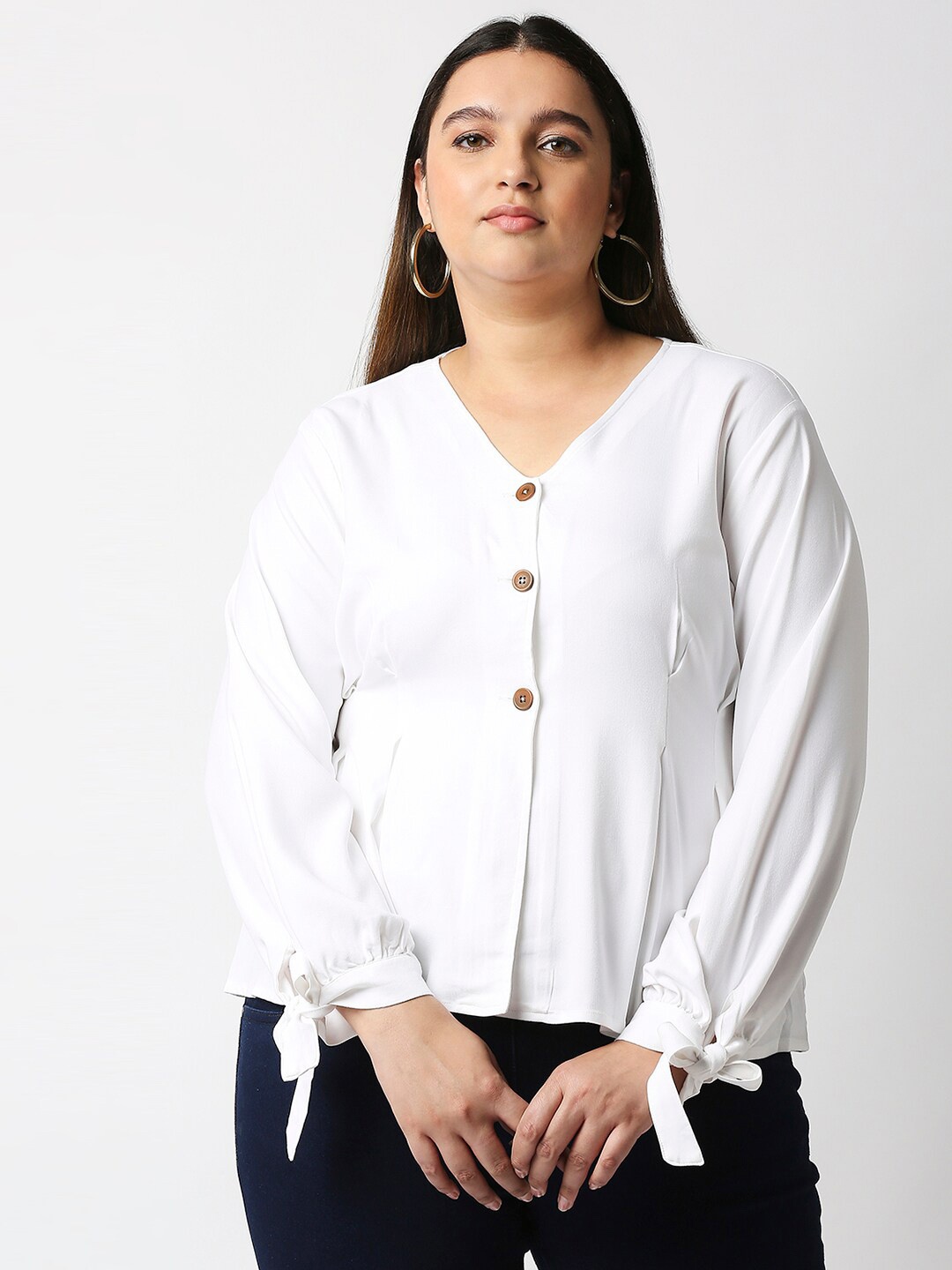

20Dresses Women Plus Size White Peplum Top
