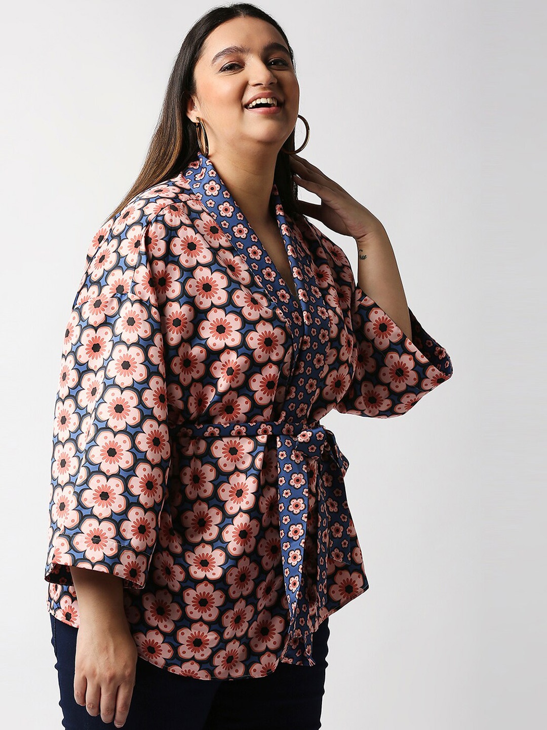 

20Dresses Women Blue Coral Floral Tailored Jacket