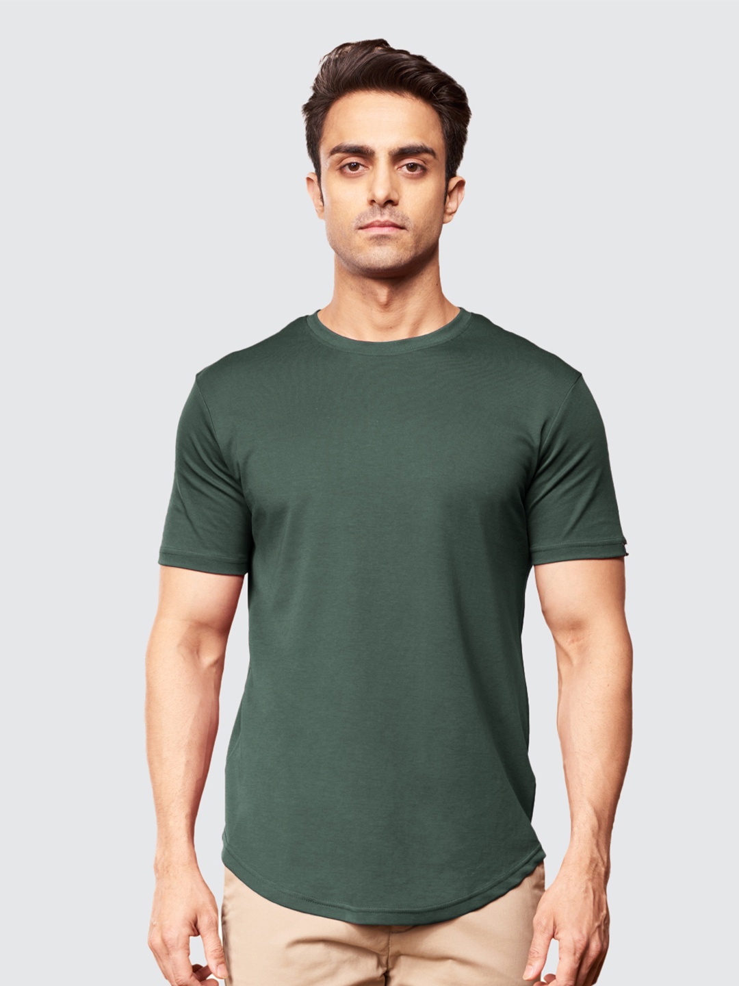 

The Souled Store Men Olive Green Pure Cotton T-shirt