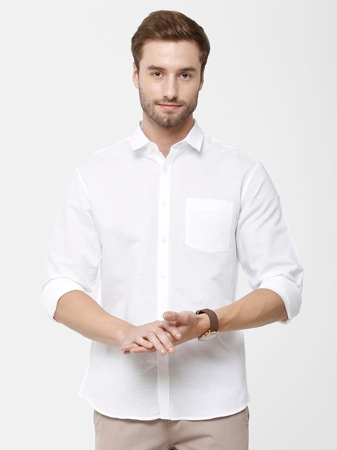 

Classic Polo Men White Casual Shirt