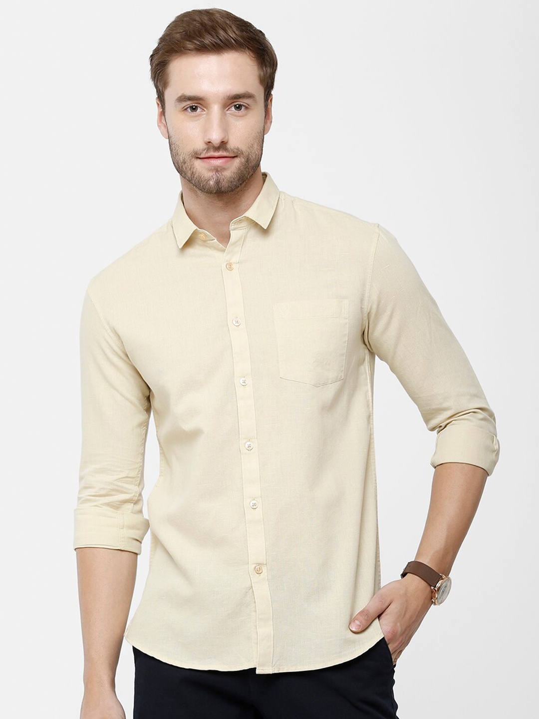 

Classic Polo Men Beige Regular Fit Cotton Casual Shirt