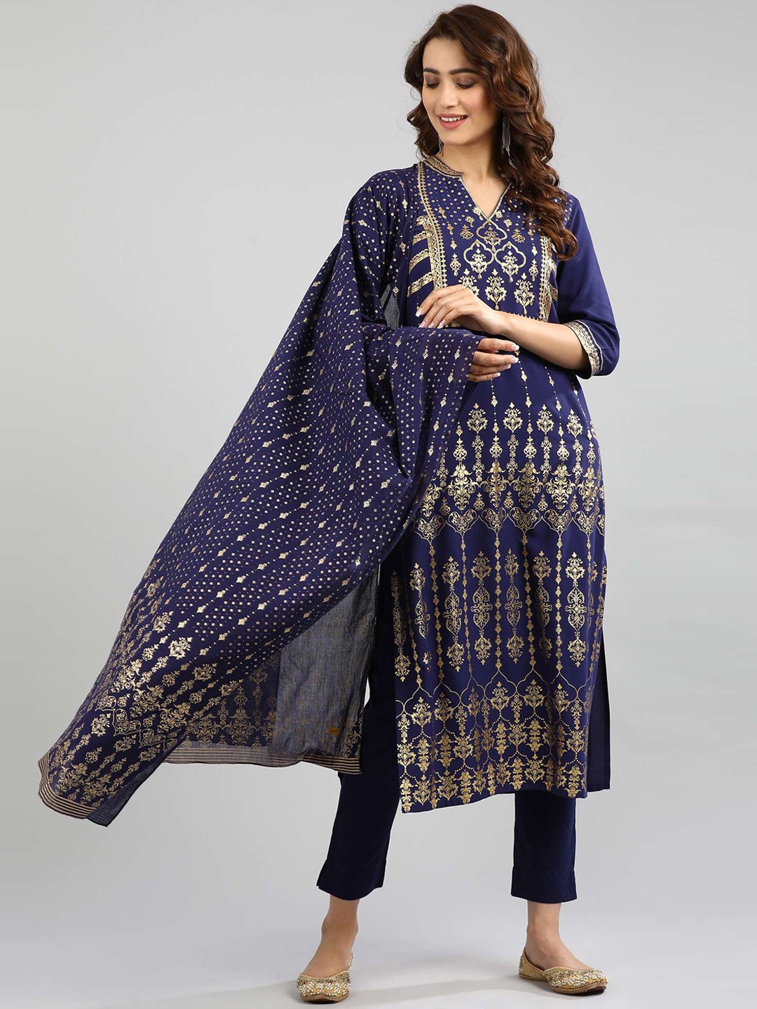 

AURELIA Women Blue Ethnic Motifs Printed Kurta