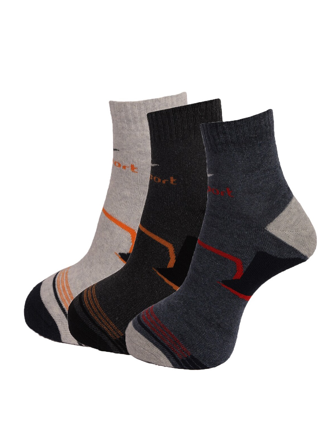 

Dollar Socks Men Pack Of 3 Assorted Cotton Above Ankle-Length Socks