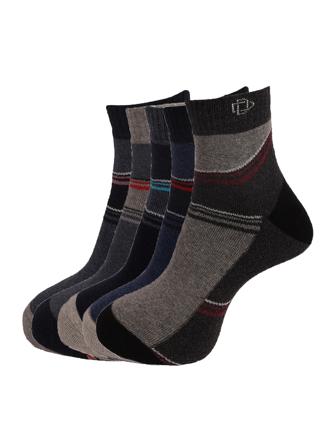 

Dollar Socks Men Pack Of 5 Assorted Ankle-Length Cotton Socks