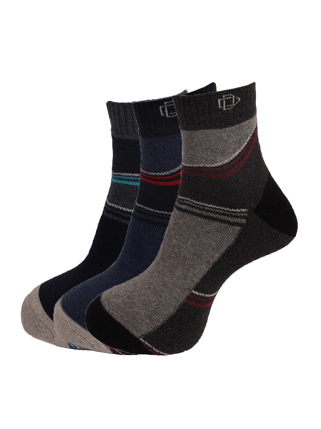 

Dollar Socks Men Pack Of 3 Assorted Cotton Ankle-Length Socks