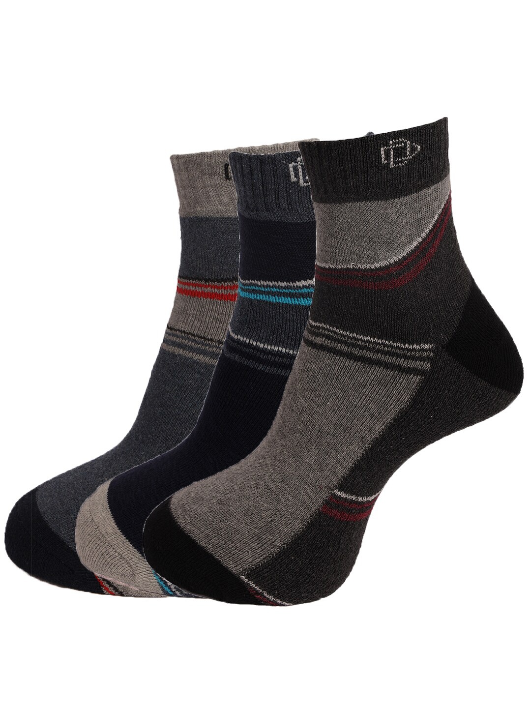

Dollar Socks Men Pack Of 3 Assorted Ankle-Length Cotton Socks