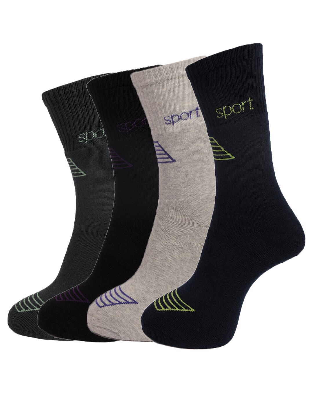 Dollar Socks Men Pack Of 4 Assorted Cotton Above Ankle-Length Socks