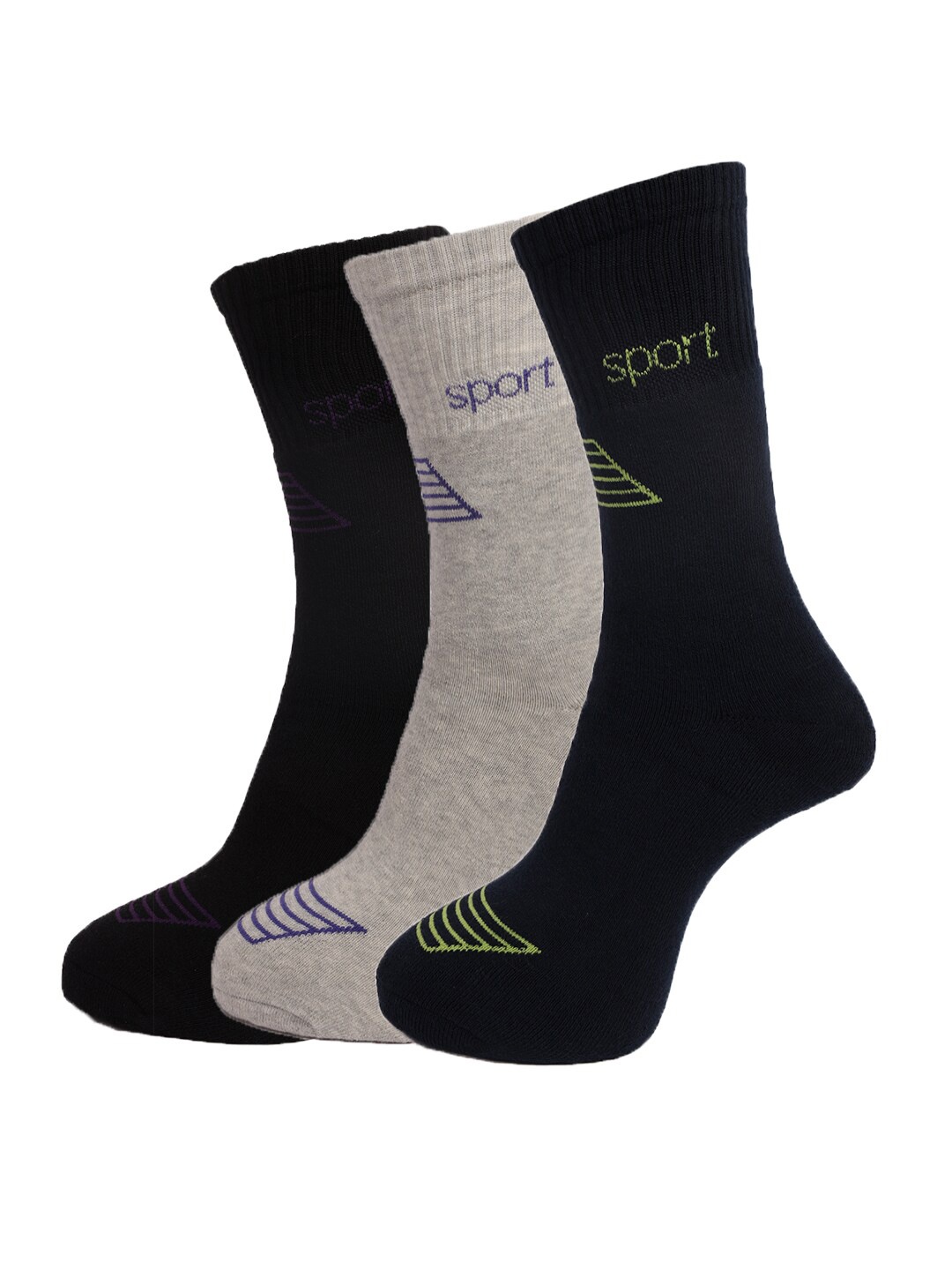 

Dollar Socks Men Pack of 3 Assorted Solid Above Ankle-Length Cotton Socks