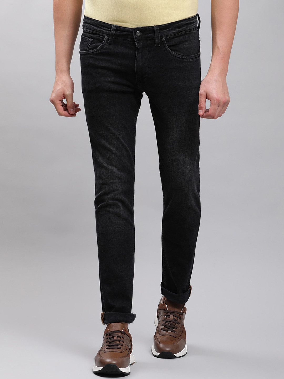 

Matinique Men Black Regular Fit Cotton Jeans
