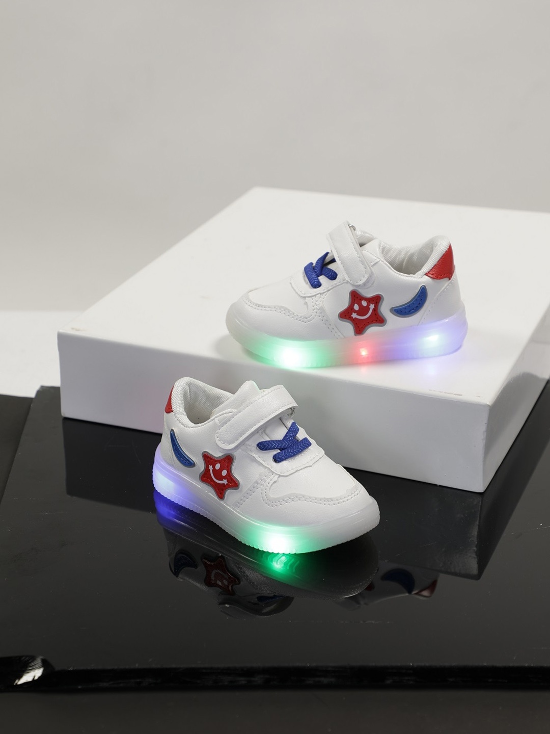 

PASSION PETALS Kids White Solid LED Sneakers