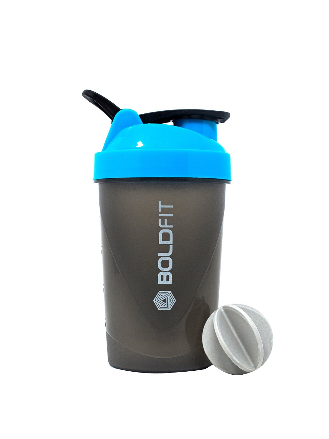 

BOLDFIT Grey & Blue Printed BPA Free Plastic Shake Sipper Water Bottle 500 ML