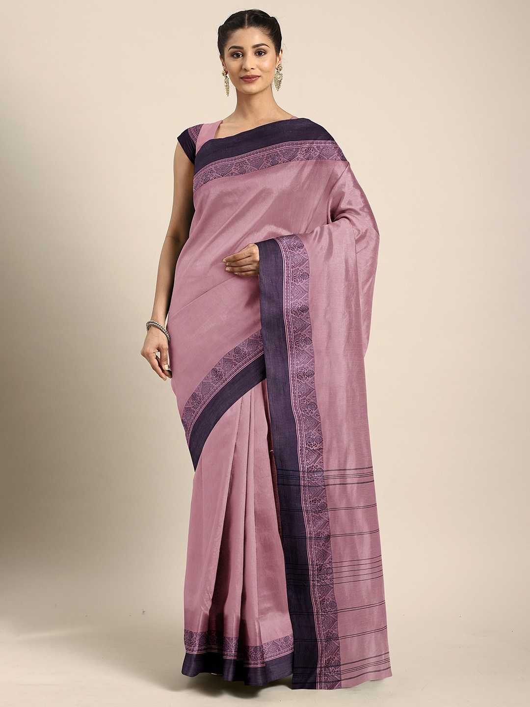 

The Chennai Silks Women Lavender Bengal Tant Cotton Saree