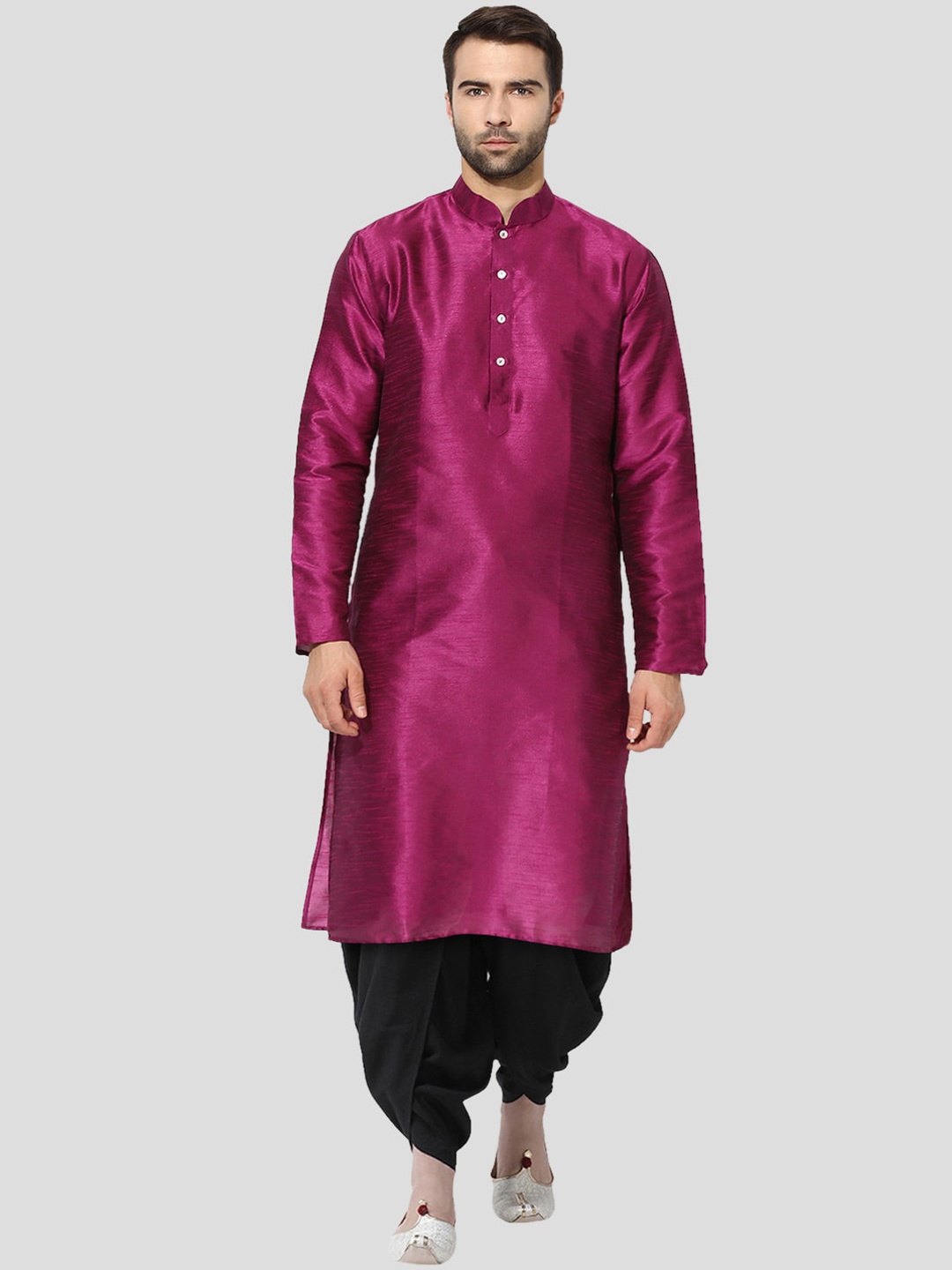 

KISAH Men Purple Solid Regular Kurta
