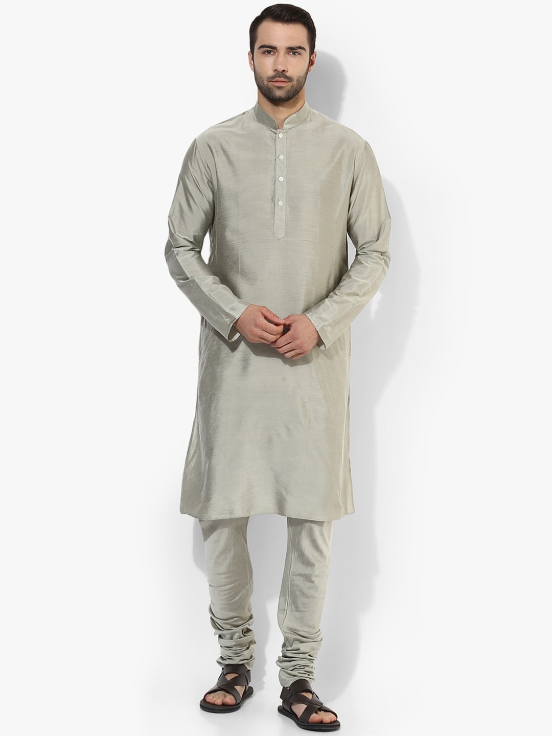 

KISAH Men Grey Kurta with Churidar