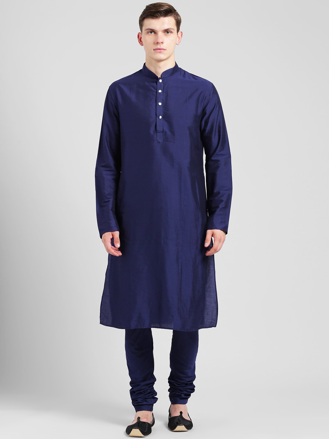 

KISAH Men Navy Blue Kurta with Churidar