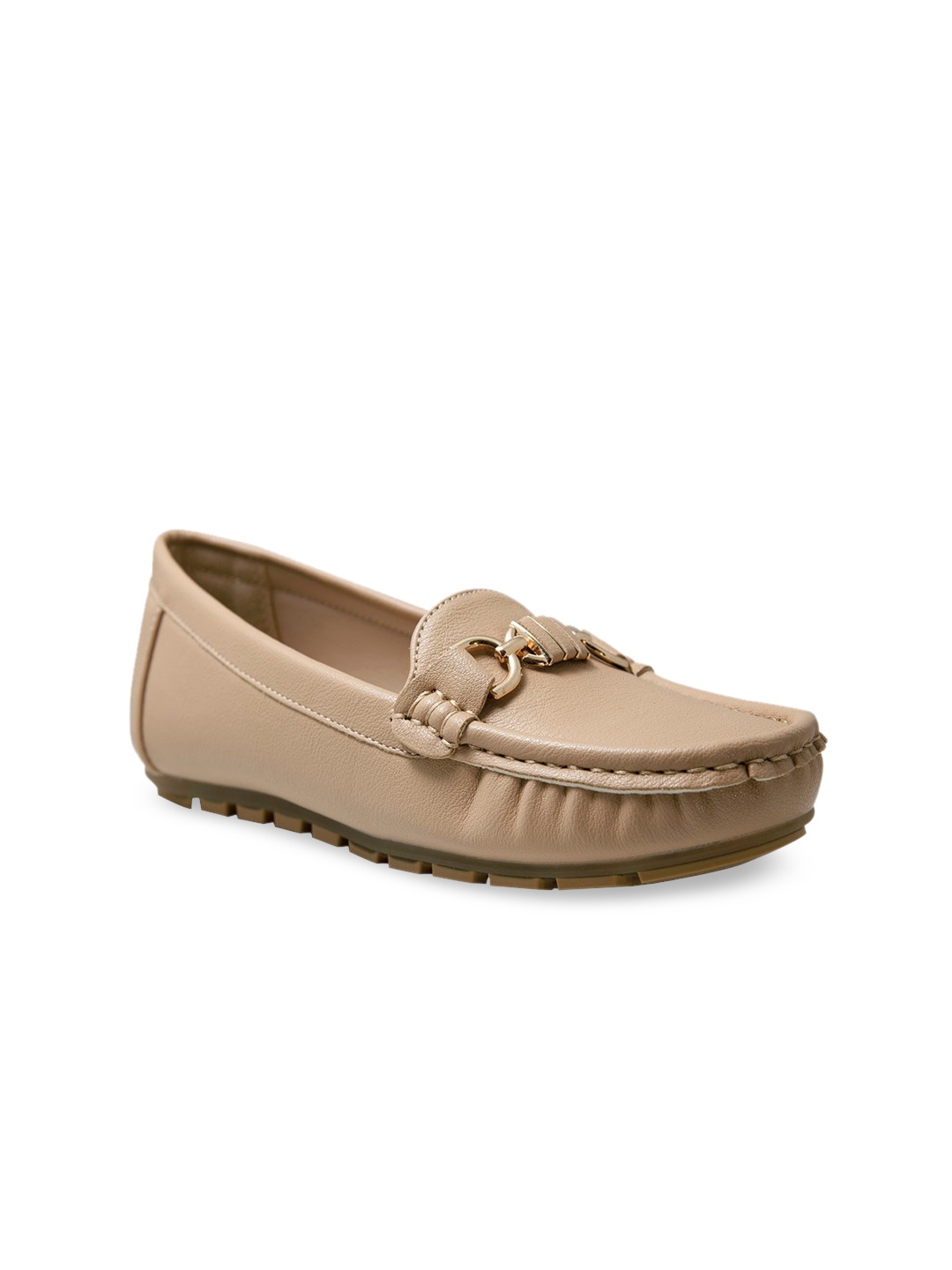 

Addons Women Beige PU Lightweight Loafers