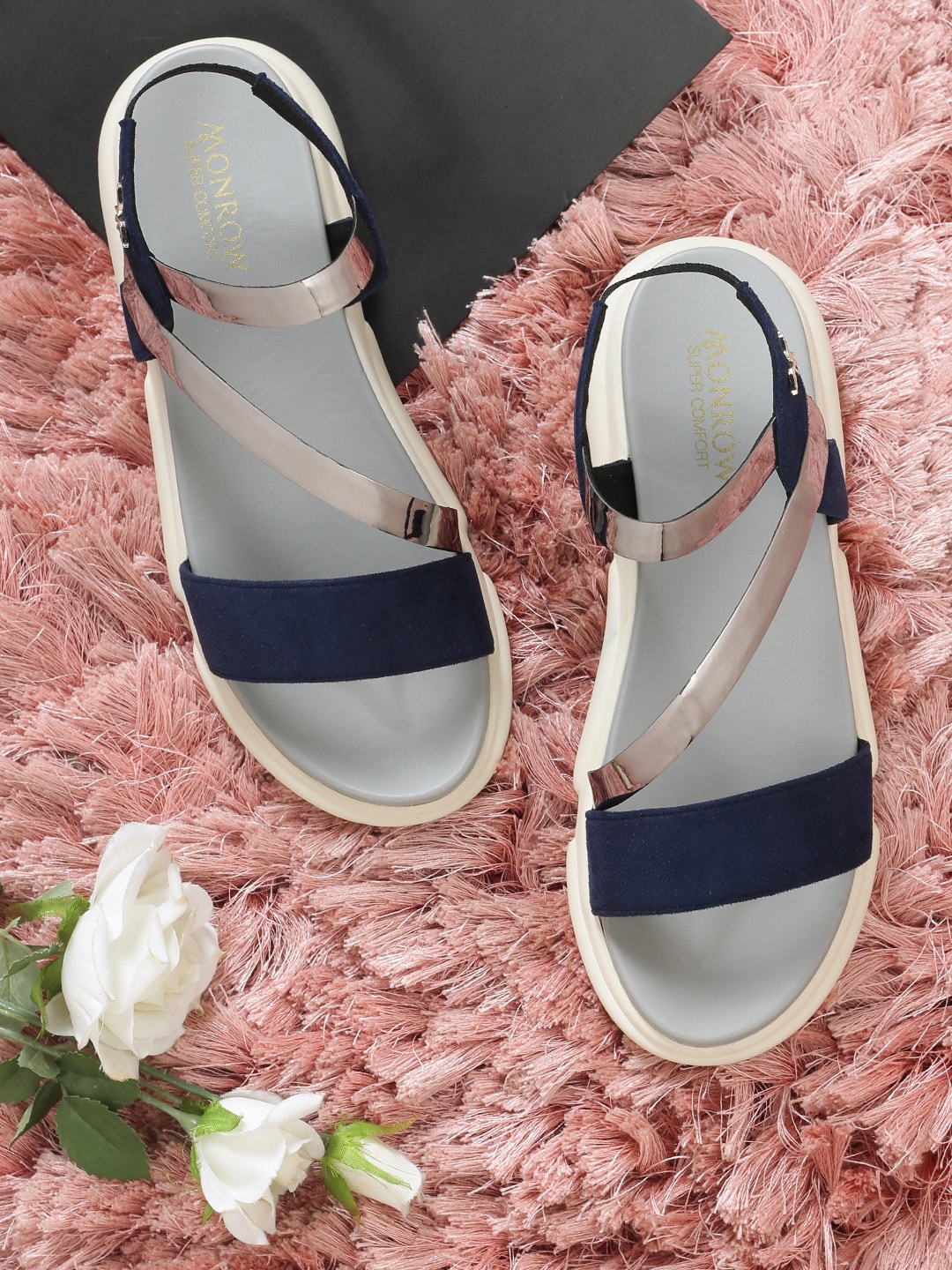 

Monrow Women Blue Solid Casual Open Toe Flats