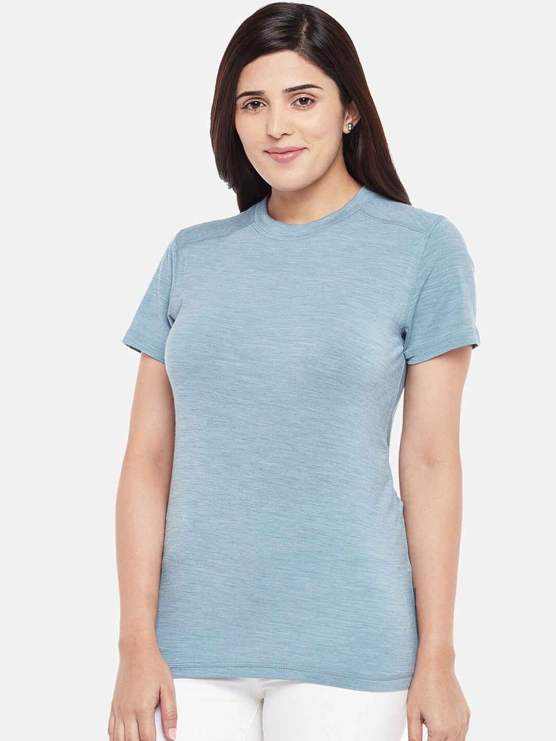 

Kosha Women Sky Blue Ski Base Merino Wool & Bamboo Thermal T-Shirt