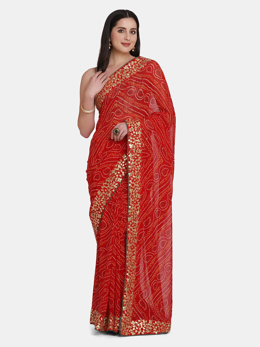 

BOMBAY SELECTIONS Women Maroon Georgette Saree