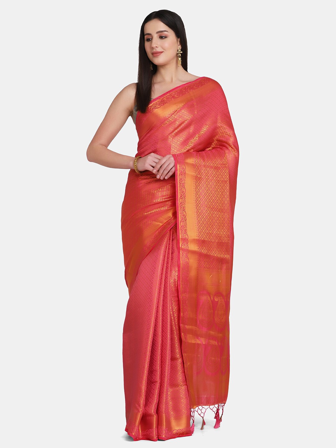 

BOMBAY SELECTIONS Women Pink Banarasi Saree