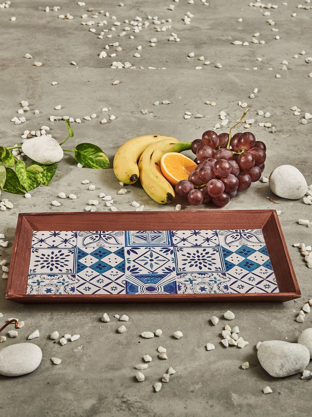 

A Tiny Mistake Brown & White Printed Wooden Serving Tray