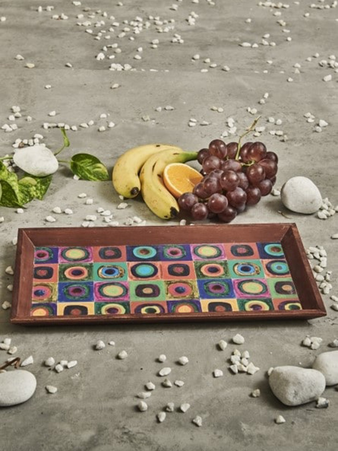 

A Tiny Mistake Brown Printed Wooden Rectangle Serving Tray
