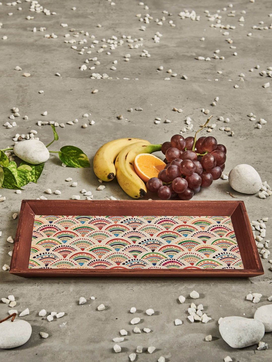 

A Tiny Mistake Sea Green & Red Pankha Printed Rectangle Serving Tray
