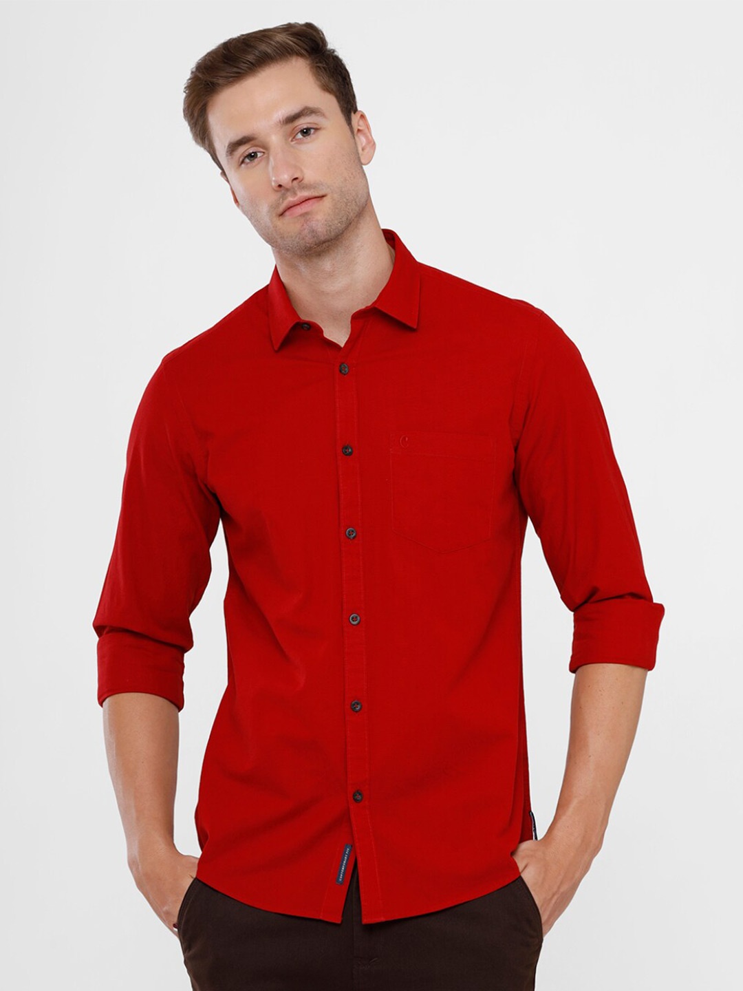 

CAVALLO by Linen Club Men Red Casual Shirt