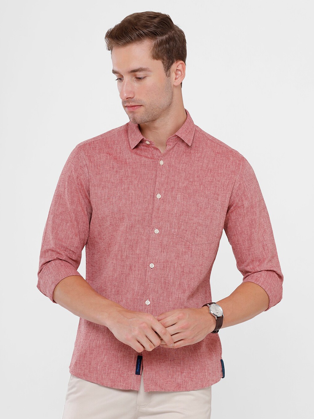 

CAVALLO by Linen Club Men Red Casual Shirt