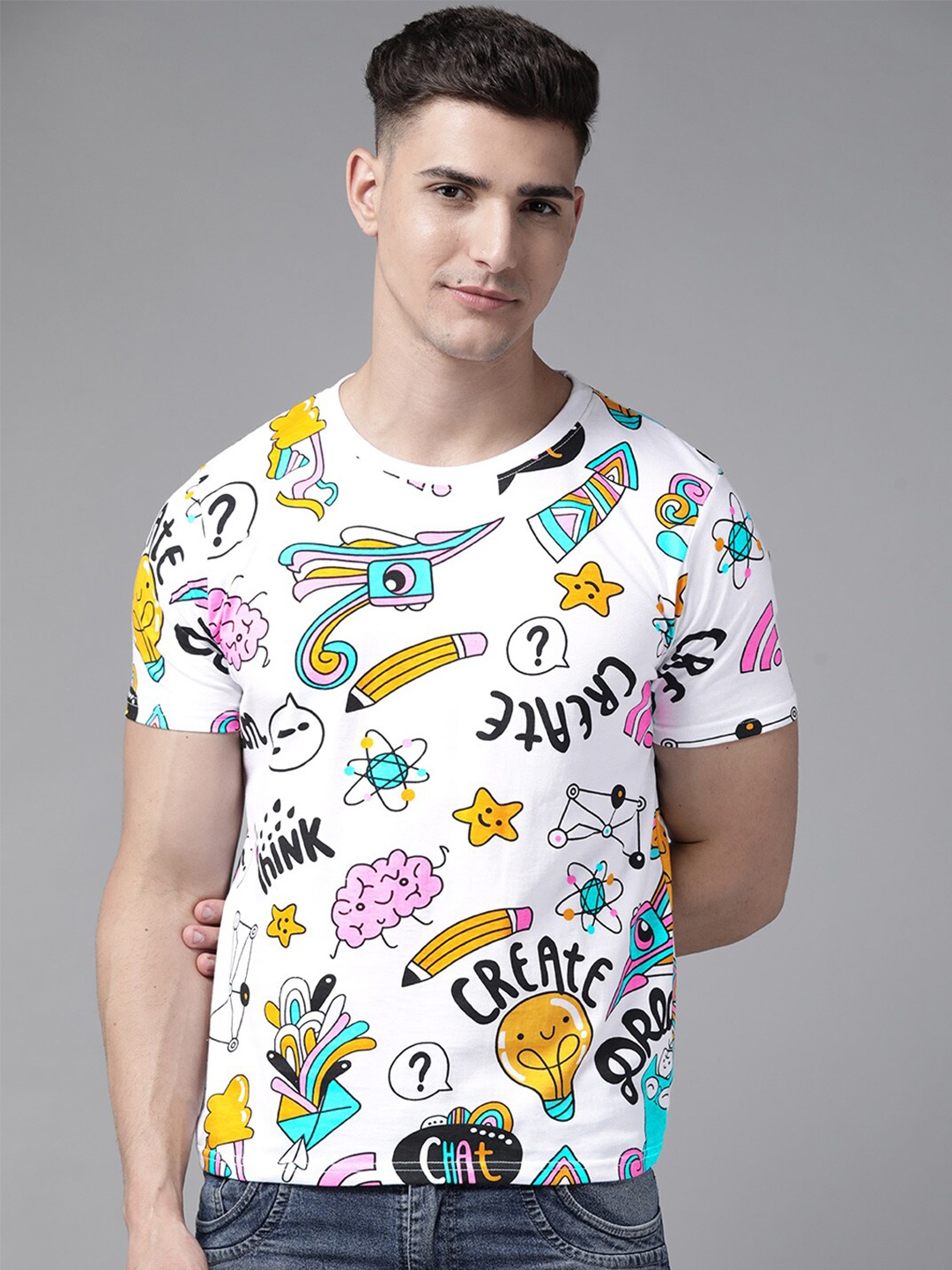 

The Dry State Men White Printed T-shirt