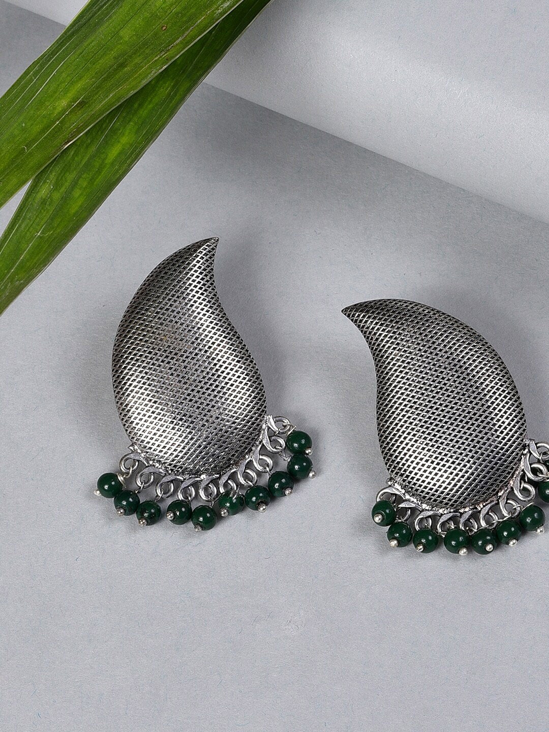 

SOHI Silver-Plated Contemporary Drop Earrings