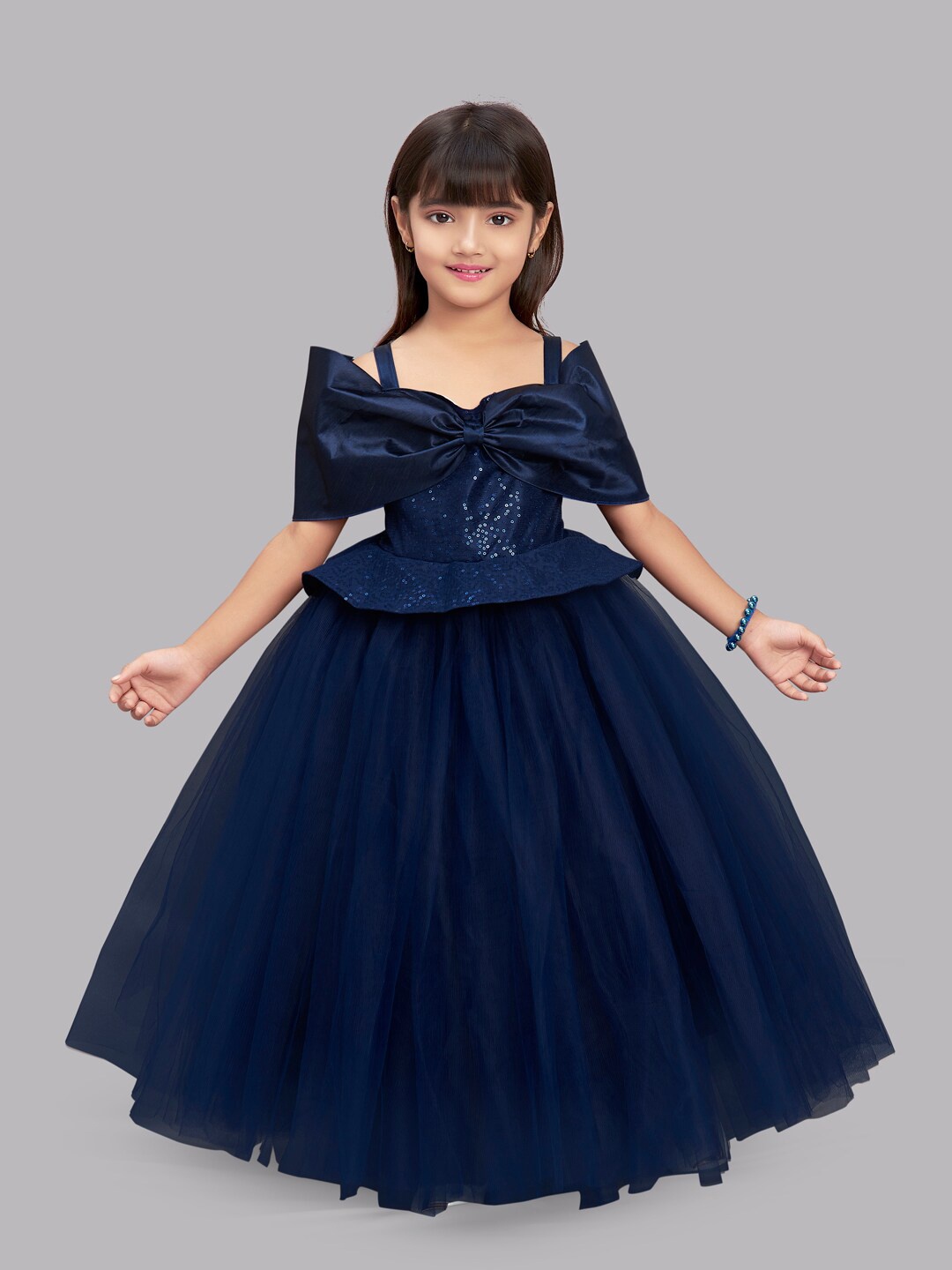 

Pink Chick Navy Blue Embellished Maxi Dress
