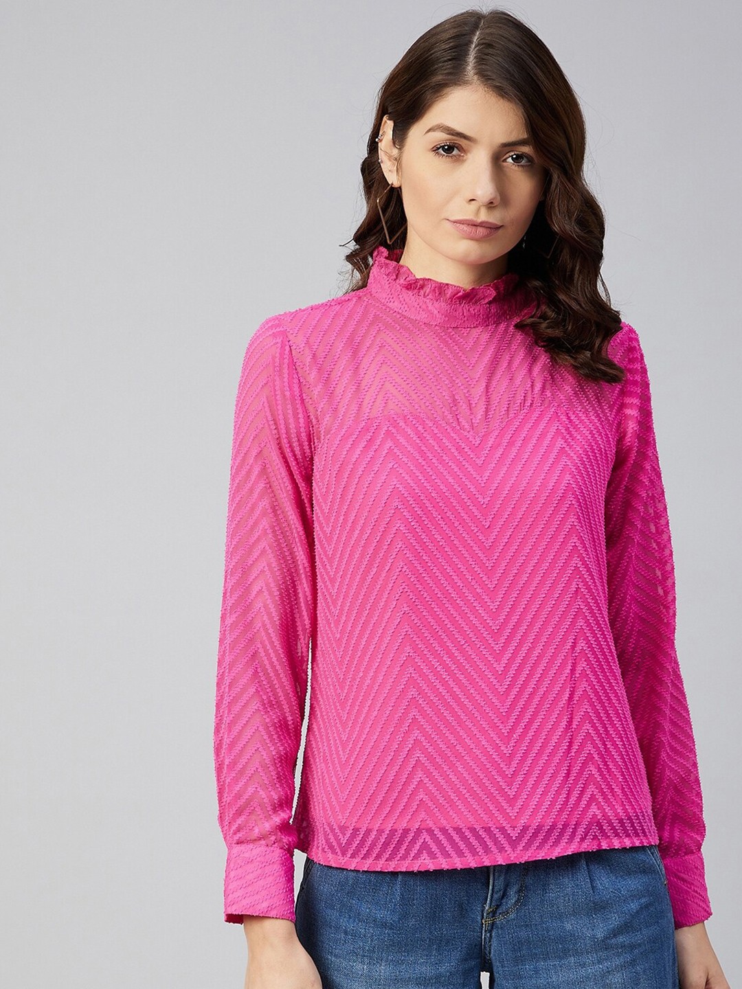 

Carlton London Pink Georgette Top