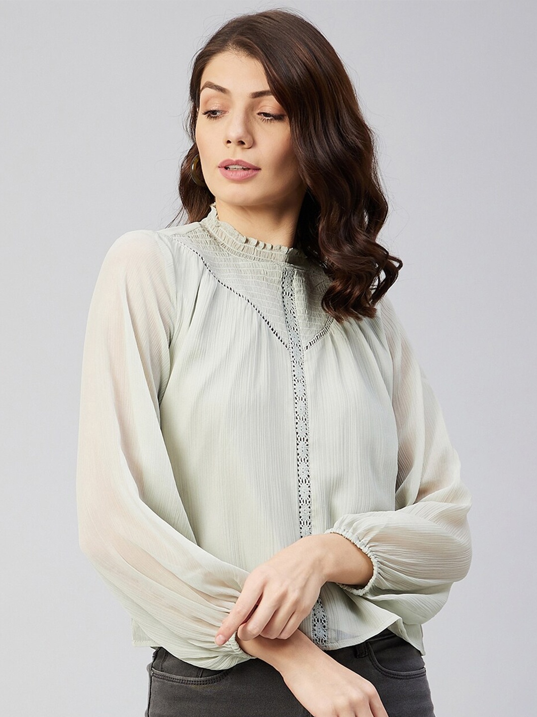 

Carlton London Green Chiffon Top