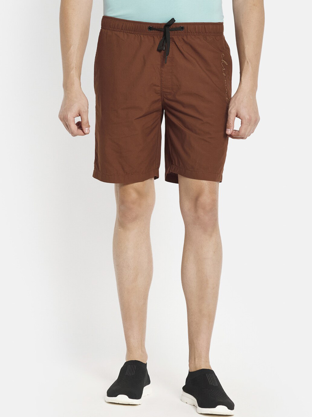 

Octave Men Rust Brown Regular Fit Cotton Sports Shorts