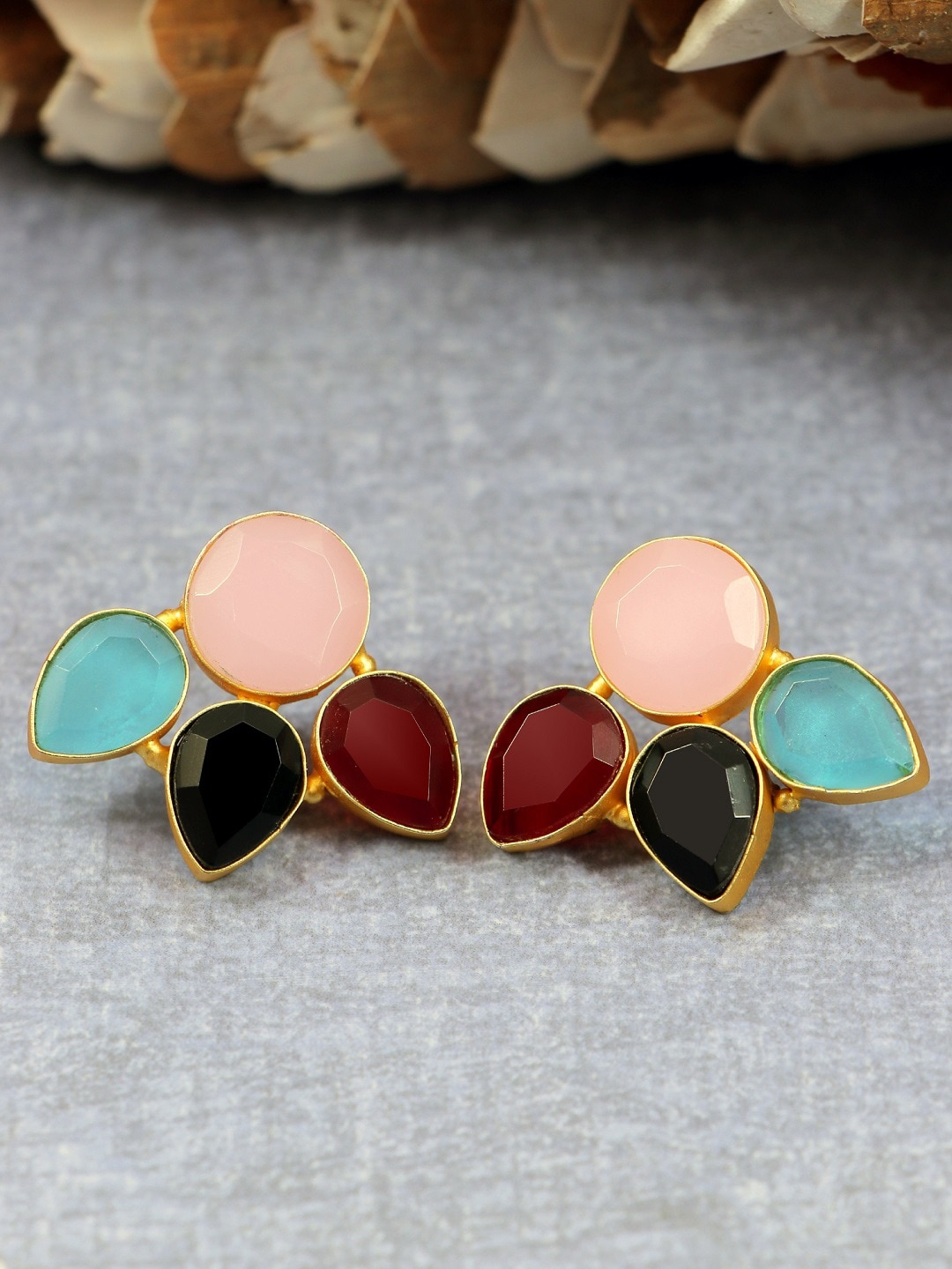 

Crunchy Fashion Multicoloured Contemporary Studs Earrings, Multi