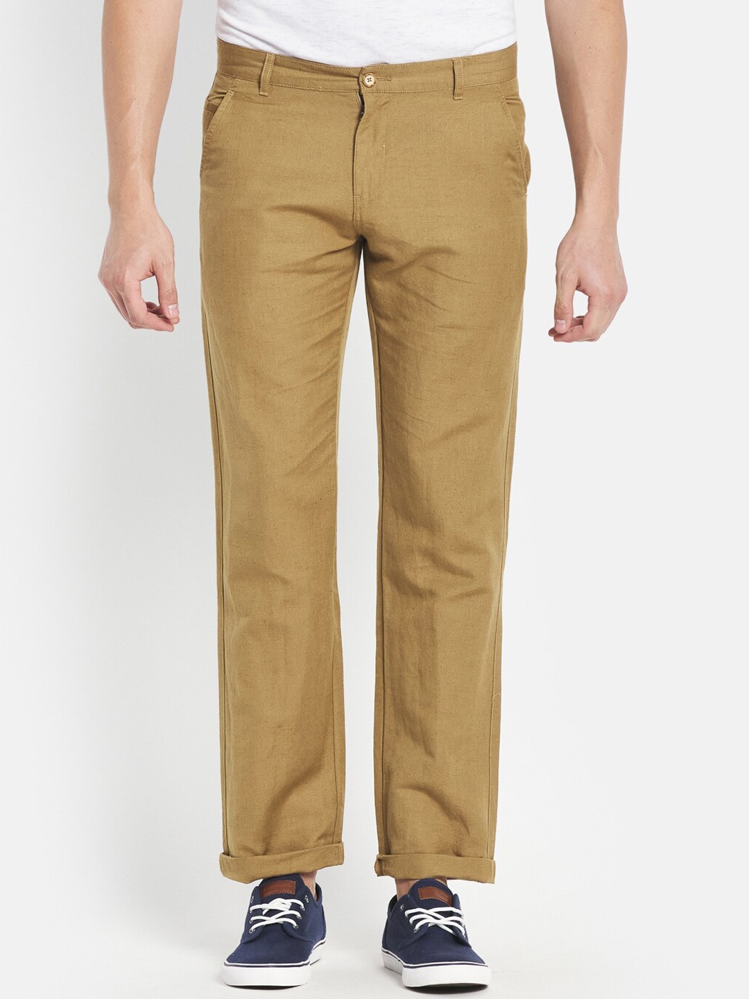 

Octave Men Khaki Cotton Chinos Trousers