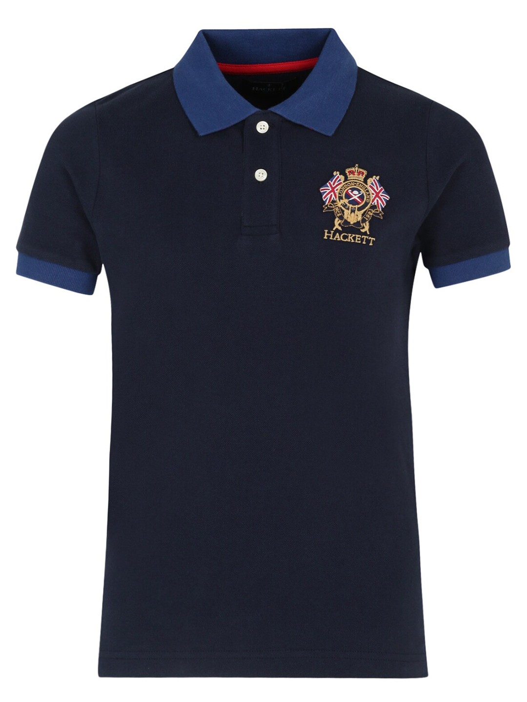 

HACKETT LONDON Boys Navy Blue Polo Collar Regular Fit Cotton T-shirt