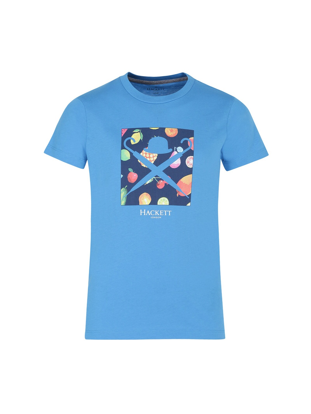

HACKETT LONDON Boys Blue Printed Regular Fit Cotton T-shirt